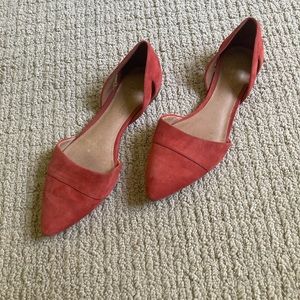 Madewell red suede flats